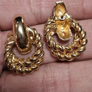 Gold-Tone Twisted Hoop Clip-On Earrings